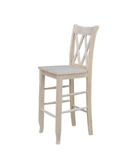 International Concepts Double X-Back Bar Height Stool
