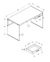 Monarch Specialties Computer Desk - 48" L Glass Panels