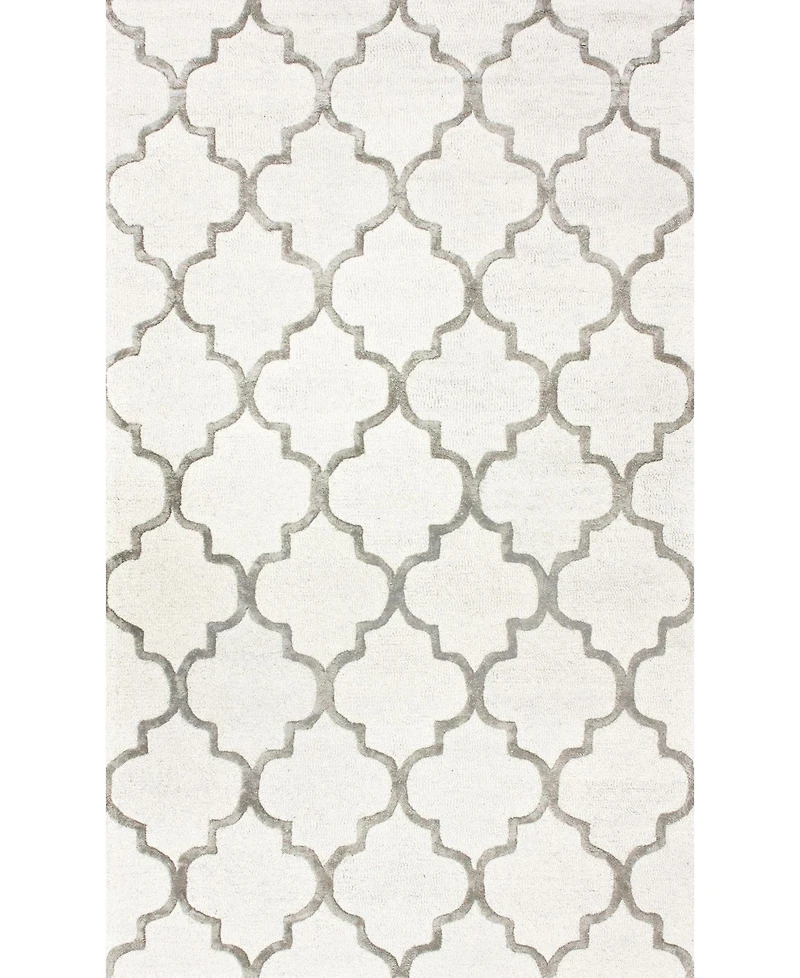 nuLoom Caspian Faux Silk Moroccan Silver 5' x 8' Area Rug