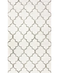 nuLoom Caspian Faux Silk Moroccan Silver 5' x 8' Area Rug