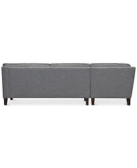 Closeout! Sandrew -Pc. Fabric Sectional with 2 Power Foot Rests