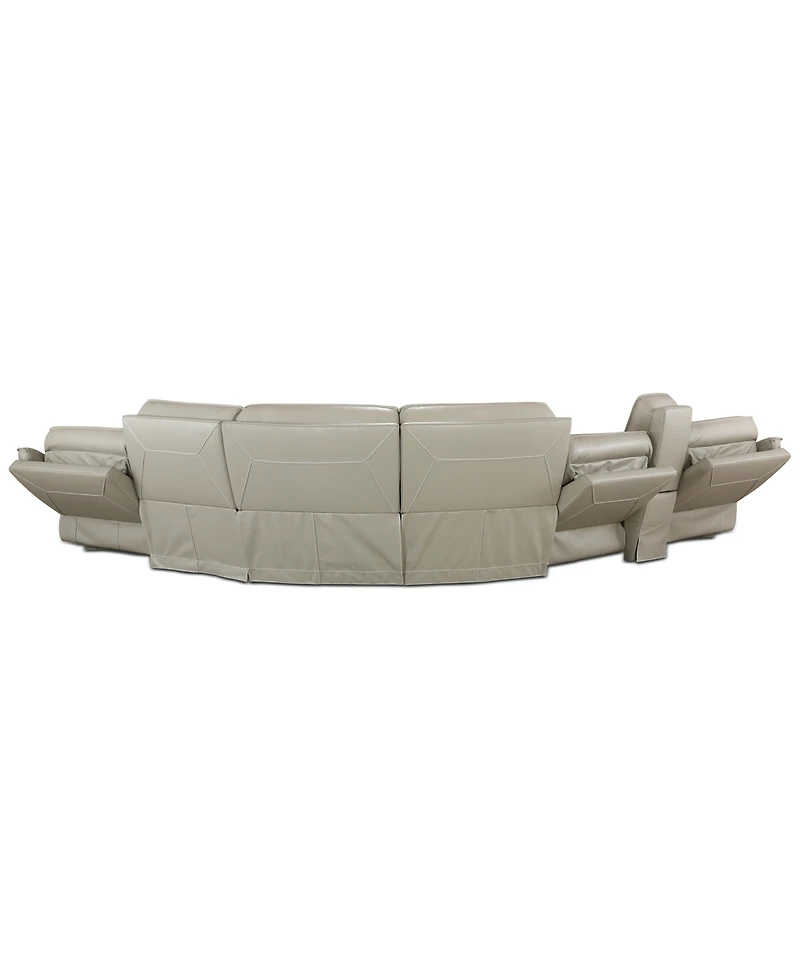 Lenardo 6-Pc. Leather Sectional with Power Recliners and Console