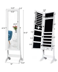 Costway Mirrored Jewelry Cabinet Storage Organizer Box Drawers