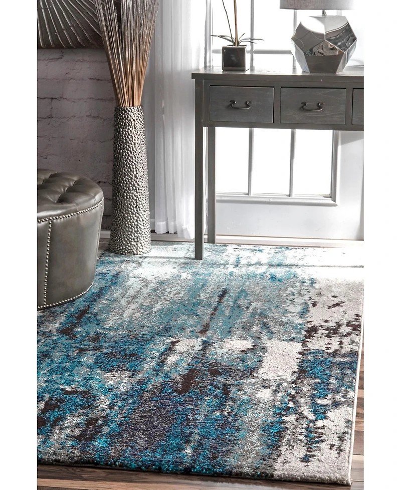 nuLoom Carnival Abstract Haydee Blue 5' x 8' Area Rug