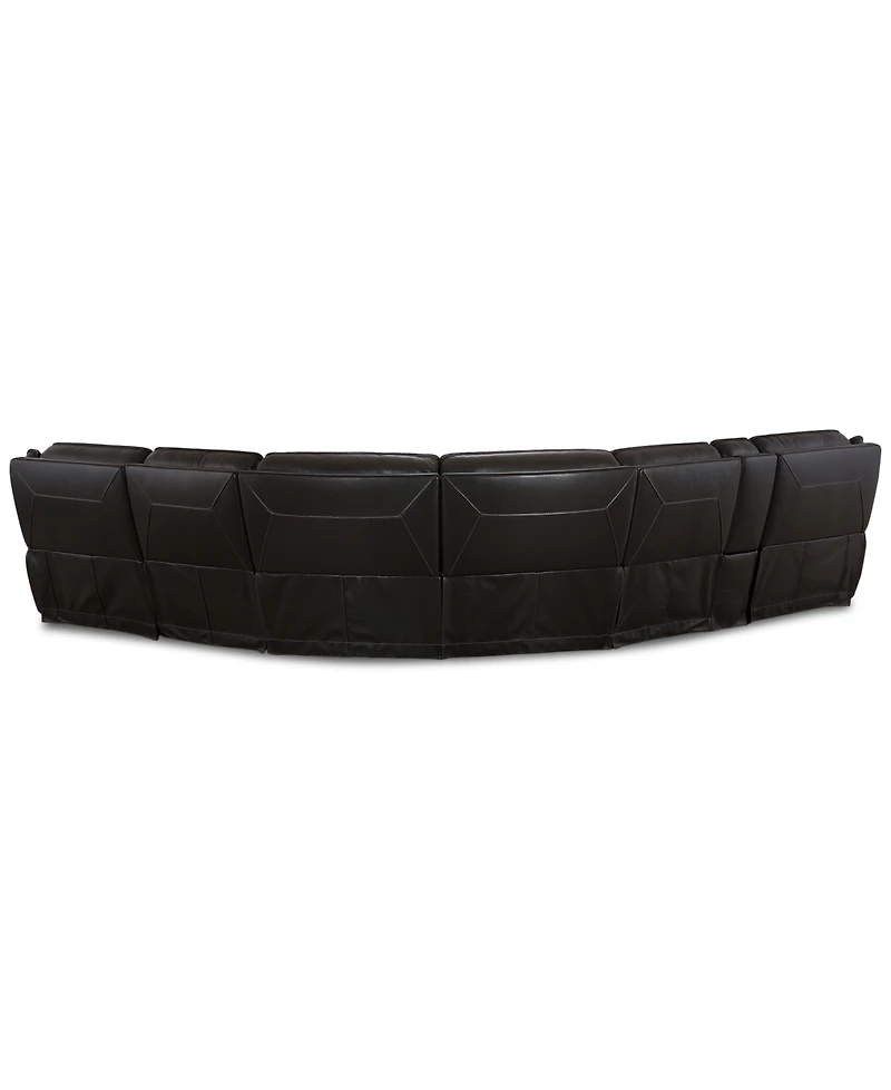 Lenardo 6-Pc. Leather Sectional with Power Recliners and Console