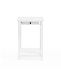 Alaterre Furniture Coventry Wood End Table with Tray Shelf and Bottom Shelf