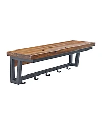 Alaterre Furniture Claremont Rustic Wood Coat Hook and Bench Set