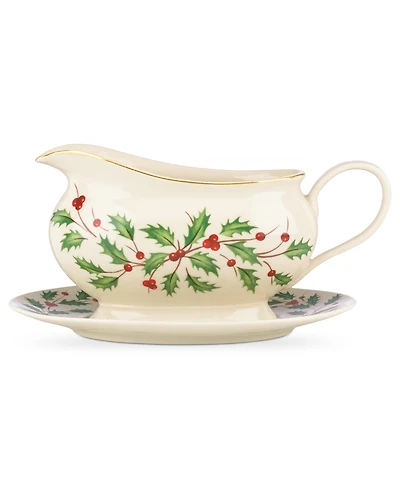 Lenox Holiday Gravy Boat & Stand