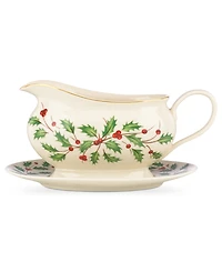 Lenox Holiday Gravy Boat & Stand