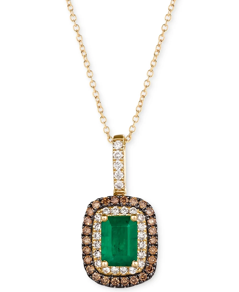 Le Vian Emerald (3/4 ct. t.w.) & Diamond (3/8 ct. t.w.) 18" Pendant Necklace in 14k Gold