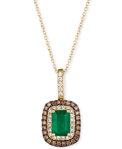Le Vian Emerald (3/4 ct. t.w.) & Diamond (3/8 ct. t.w.) 18" Pendant Necklace in 14k Gold