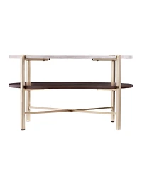 Southern Enterprises Valera Round Faux Marble Cocktail Table