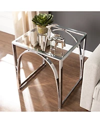 Southern Enterprises Arabelle Square Glass Top End Table