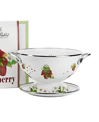 Golden Rabbit Strawberry Enamelware 2-Piece Giftboxed Colander