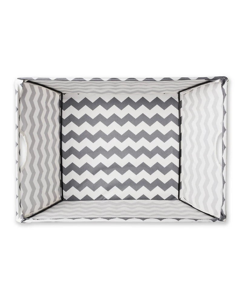 Design Imports Polyester Bin Chevron Trapezoid Large