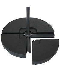Sunnydaze Decor 4-Piece Cantilever Offset Umbrella Base Plates Set - Fill with Water or Sand - Fits Outdoor Cross Style Bases - Black
