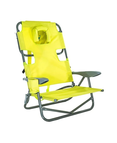 Ostrich On-Your-Back Outdoor Reclining Beach Lounge Pool Camping Chair, Green