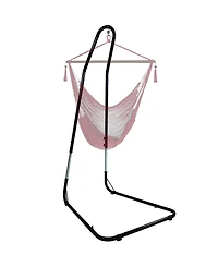 Adjustable Heavy-Duty Steel Hammock Chair Stand - 79" to 93"/330 lb Weight Capacity - Black