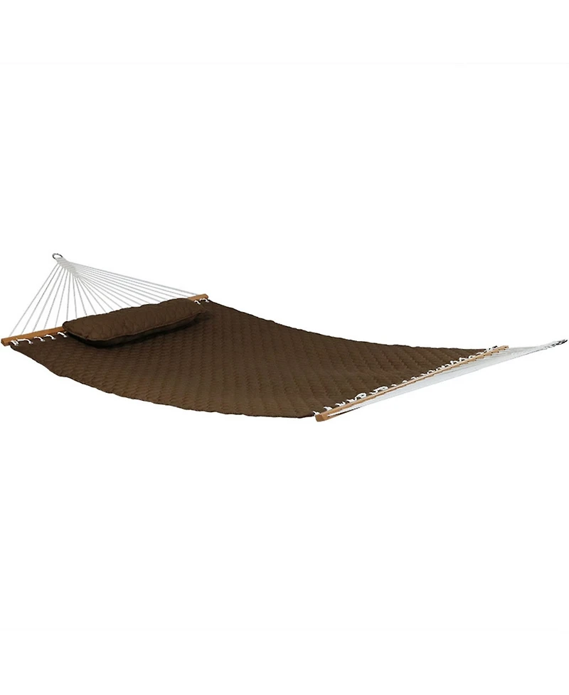 2-Person Quilted Double Hammock with Spreader Bars with Freestanding Stand - 400 lb Weight Capacity/12' Stand