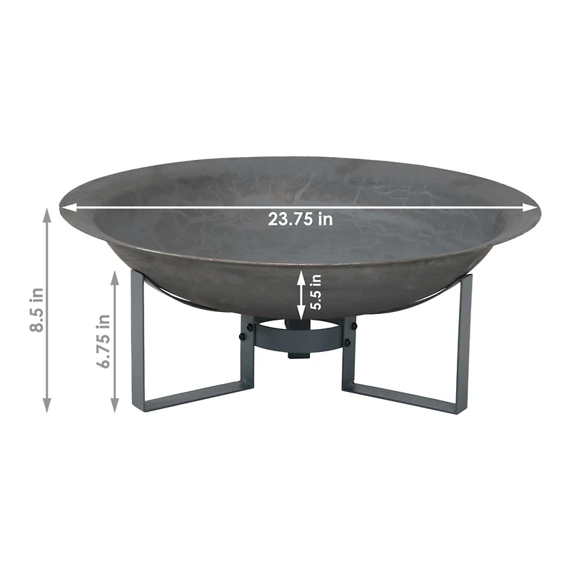 Outdoor Camping or Backyard Cast Iron with Heat Resistant Finish Modern Round Fire Pit Bowl with Stand - 23" - Bronze