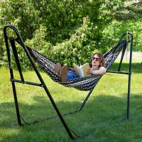 Mayan Family Hammock Handwoven Xxl Thick Cord with Stand