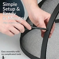 New Title: Fire Pit Screen - Round Fire Pit Spark Screen - Heavy-Duty Steel Mesh Metal Cover with Handle - Fire Pit Screen Cover with Door