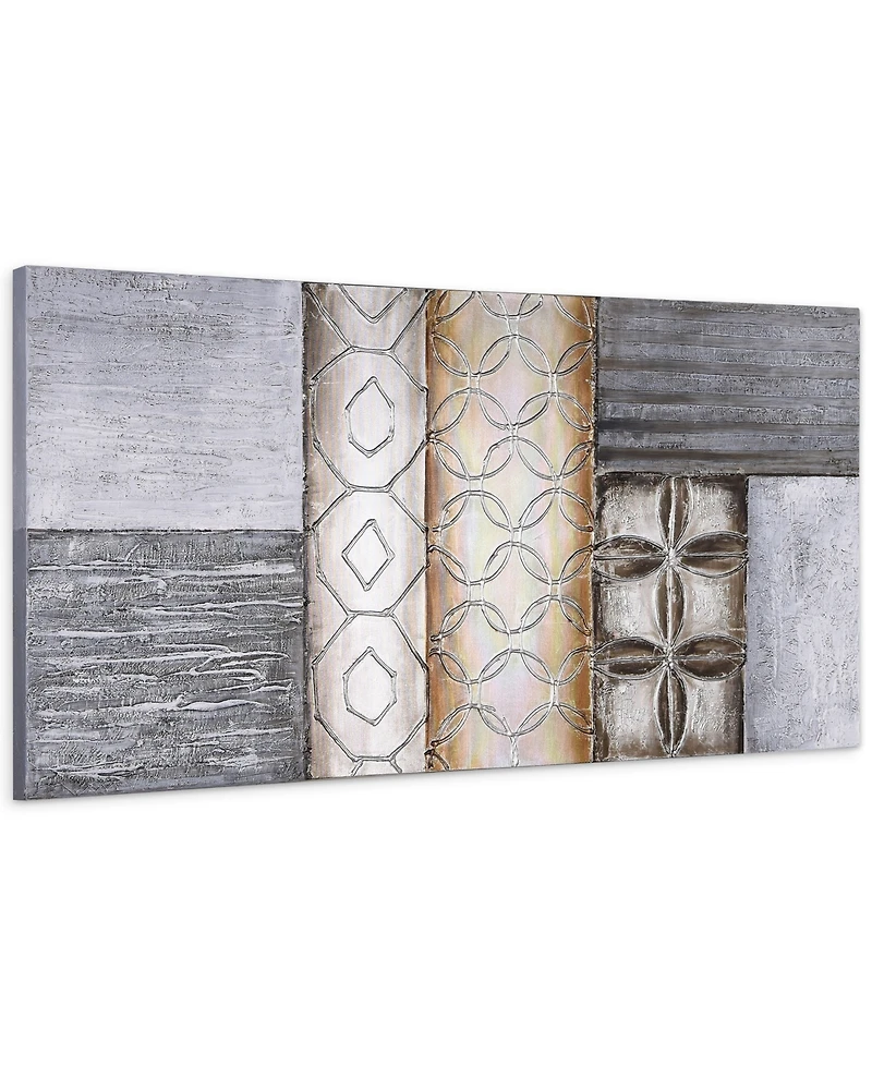 Empire Art Direct Stacked 1 Textured Metallic Hand Painted Wall Art by Martin Edwards, 30" x 60" x 2"