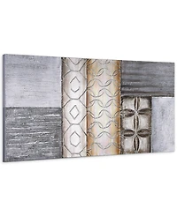Empire Art Direct Stacked 1 Textured Metallic Hand Painted Wall Art by Martin Edwards, 30" x 60" x 2"