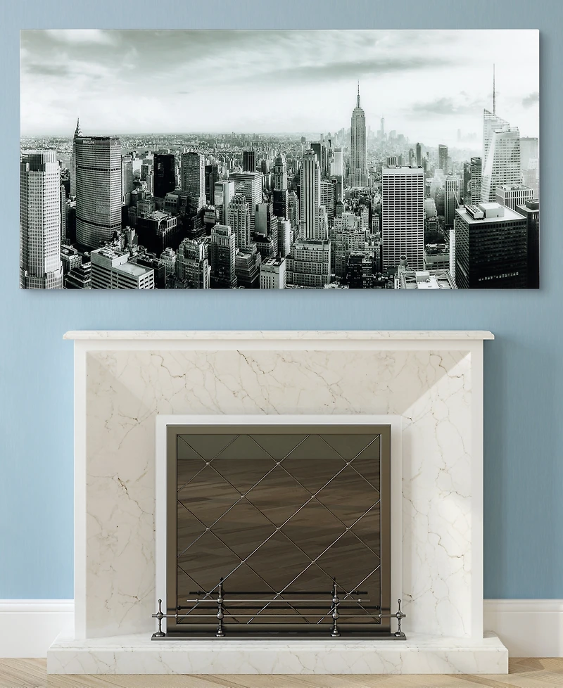 Empire Art Direct My New York Frameless Free Floating Tempered Art Glass Wall Art by Ead Art Coop, 36" x 72" x 0.2"