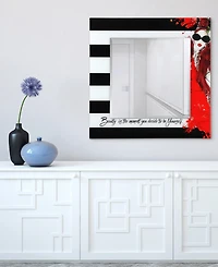 Empire Art Direct Fashion Square Beveled Wall Mirror on Free Floating Reverse Printed Tempered Art Glass, 36" x 36" x 0.4"