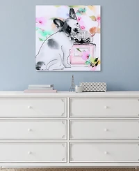 Empire Art Direct Little Frenchie Frameless Free Floating Tempered Glass Panel Dog Graphic Wall Art, 20" x 20" x 0.2"