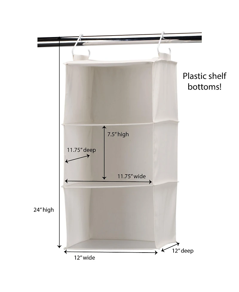 Household Essentials 3-Shelf Hanging Closet Organizer