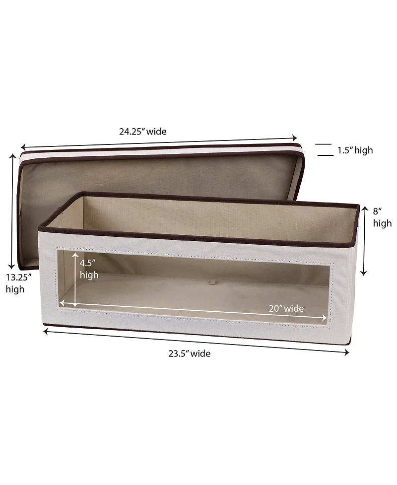 Household Essentials Large Canvas Storage Box, Trim