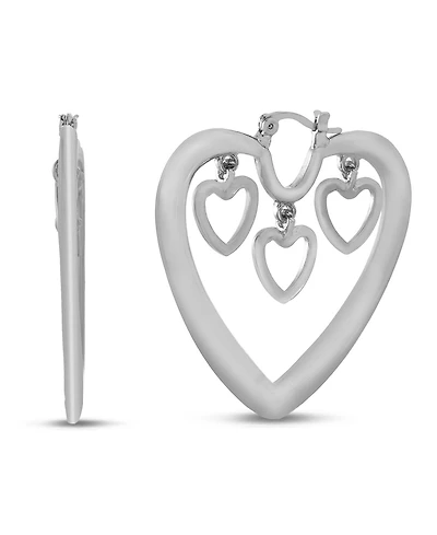 Kensie Dangle Heart Hoop Wire Earring