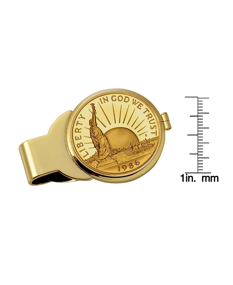 Men's American Coin Treasures Gold-Layered Statue of Liberty Commemorative Half Dollar Coin Money Clip