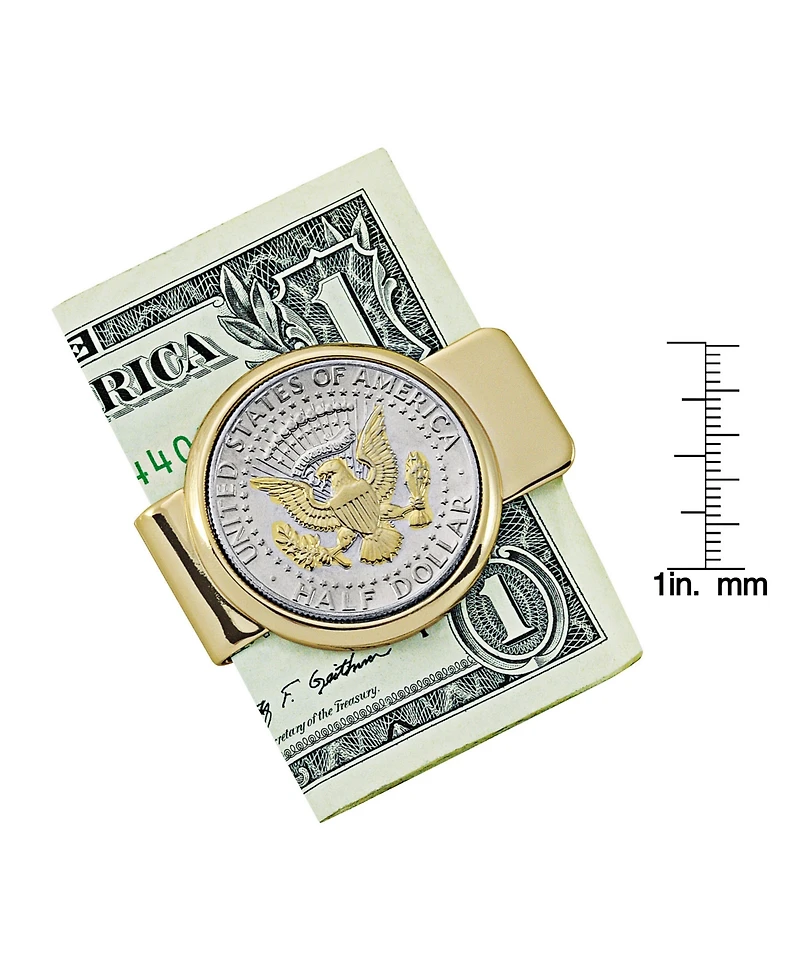 Men's American Coin Treasures Selectively Gold-Layered Presidential Seal Jfk Half Dollar Coin Money Clip