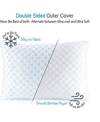 Nestl Heat and Moisture Reducing Ice Silk and Gel Infused Memory Foam 2-Pack Pillow, Toddler