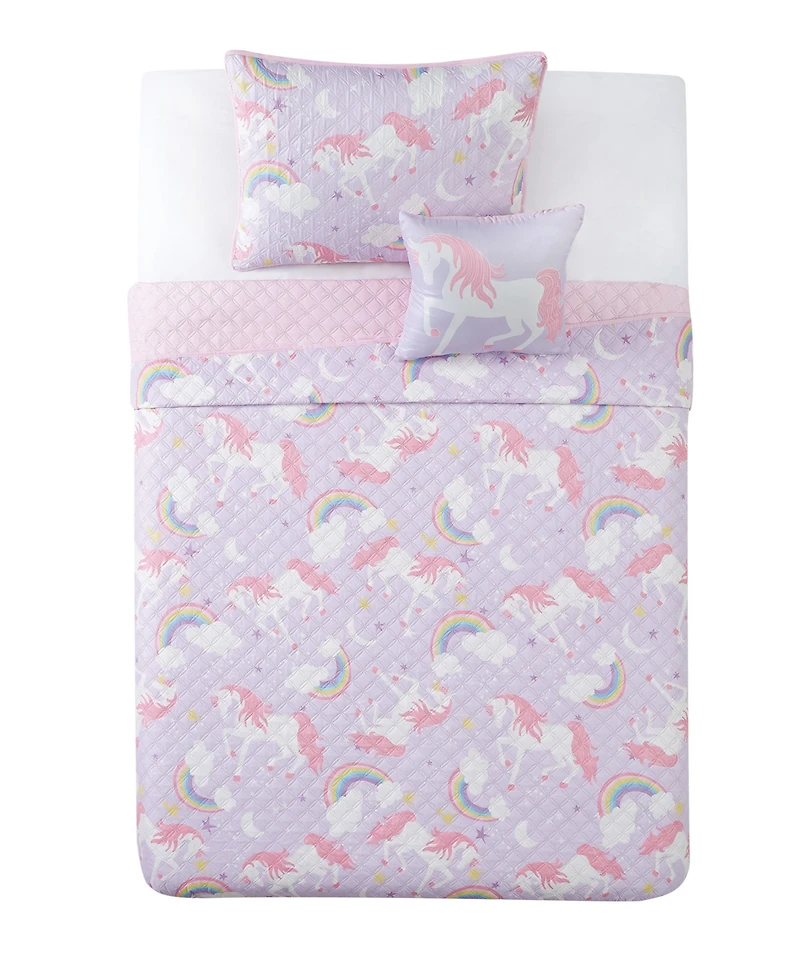 My World Kids Rainbow Unicorn 3-Pc. Comforter Set, Full