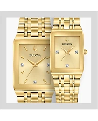 Bulova Women's Futuro Diamond-Accent Gold-Tone Stainless Steel Bracelet Watch 20.5x31.5mm