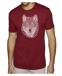 La Pop Art Men's Premium Word T-shirt - Wolf