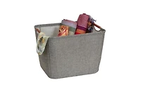 Household Essentials Medium Tapered Soft-Side Storage Bin with Wood Handles