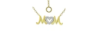 Giani Bernini Cubic Zirconia "Mom" Nameplate Pendant Necklace in Sterling Silver & 18k Gold-Plate, 16" + 2" extender, Created for Macy's