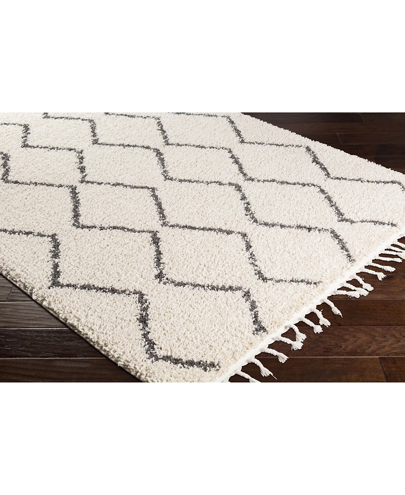 Livabliss Berber Shag Bbe-2303 Charcoal 7'10" x 10'2" Area Rug