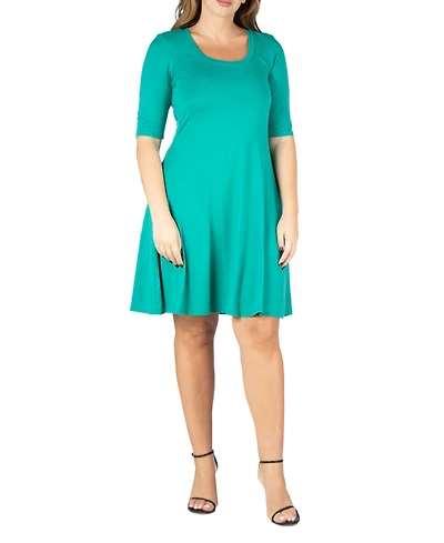 24seven Comfort Apparel Plus Knee Length Dress