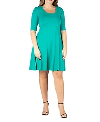 24seven Comfort Apparel Plus Knee Length Dress