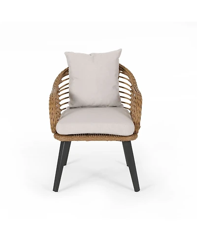 Noble House Tatiana Outdoor Club Chairs with Cushions, Set of 2