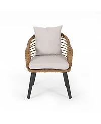 Noble House Tatiana Outdoor Club Chairs with Cushions, Set of 2