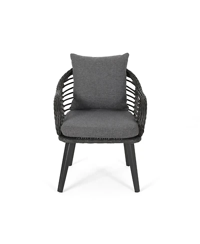 Noble House Tatiana Outdoor Club Chairs with Cushions, Set of 2