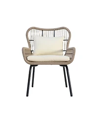 Noble House Southport Outdoor Club Chairs with Cushions, Set of 2