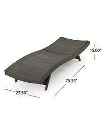 Noble House Thira Outdoor Mixed Mocha Chaise Lounge with Frame, Set of 2